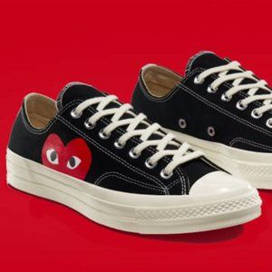 Converse Comme des Garçons Play x Chuck 70 Low 'Black White' Size: 9 Mens